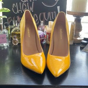 MODEMOVEN Women's Yellow Pointy ToeStilettos Shoes 7.5 M US